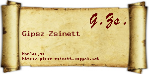 Gipsz Zsinett névjegykártya